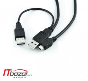 کابل مبدل بافو 2xUSB2 to Mini USB 0.75m