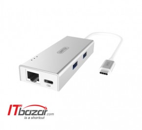 هاب یو اس بی یونیتک USB3 USB-C LAN 3Port Y-9106