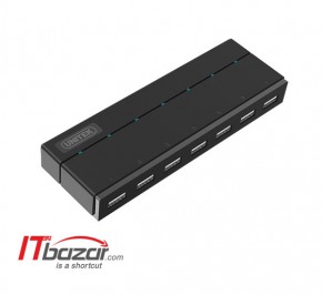 هاب یو اس بی 2 آداپتور دار یونیتک Y-2191 7Port