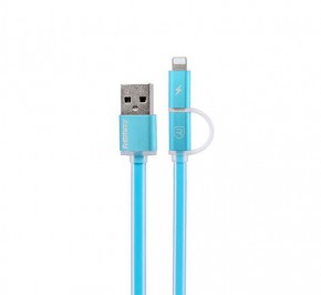 کابل مبدل ریمکس USB To microUSB/Lightning 1m RC-020t