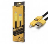 کابل مبدل ریمکس USB To microUSB/Lightning 1m RC-27t
