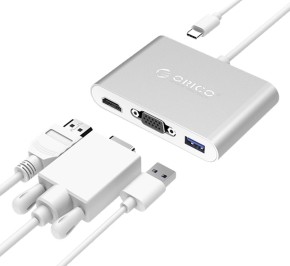 کابل مبدل اوریکو USB-C to HDMI/VGA/Type-C/USB3 RCHV