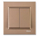 کلید برق دو پنل ایران الکتریک برلیان رنگی