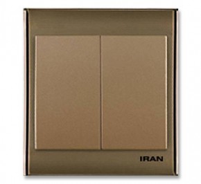کلید برق دو پنل ایران الکتریک رنگی