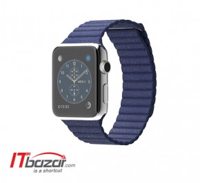 اپل واچ S-Steel Case Blue Leather Loop 38mm