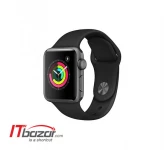 اپل واچ 3 Space Gray Aluminum Case Black Band 38mm