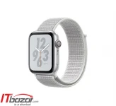 اپل واچ 4 Nike Silver Aluminum Black Case Loop Band 44mm