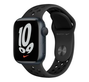 اپل واچ سری 7 مشکی 45mm بدنه آلومینیوم با بند نایکی