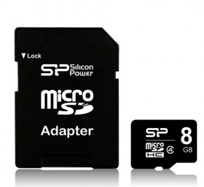 کارت حافظه میکرو SD سیلیکون پاور 8GB Class 4