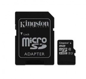 کارت حافظه میکرو SD کینگستون 8GB C10 U1