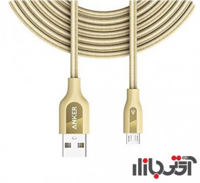 کابل شارژر موبایل و تبلت انکر PowerLine 3m Golden