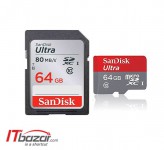 کارت حافظه میکرو SD سن دیسک Ultra 64GB 533X