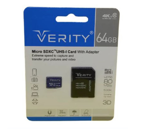 کارت حافظه میکرو SDXC وریتی Final 533X C10 U3 64GB