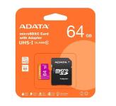 کارت حافظه میکرو SDXC ای دیتا UHS-I U1 R80W10 64GB