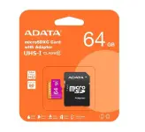 کارت حافظه میکرو SDXC ای دیتا UHS-I U1 R80W10 64GB