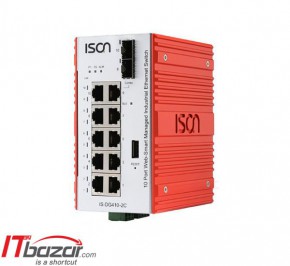 سوئیچ شبکه صنعتی آیسون 10 پورت IS-DG410-2C